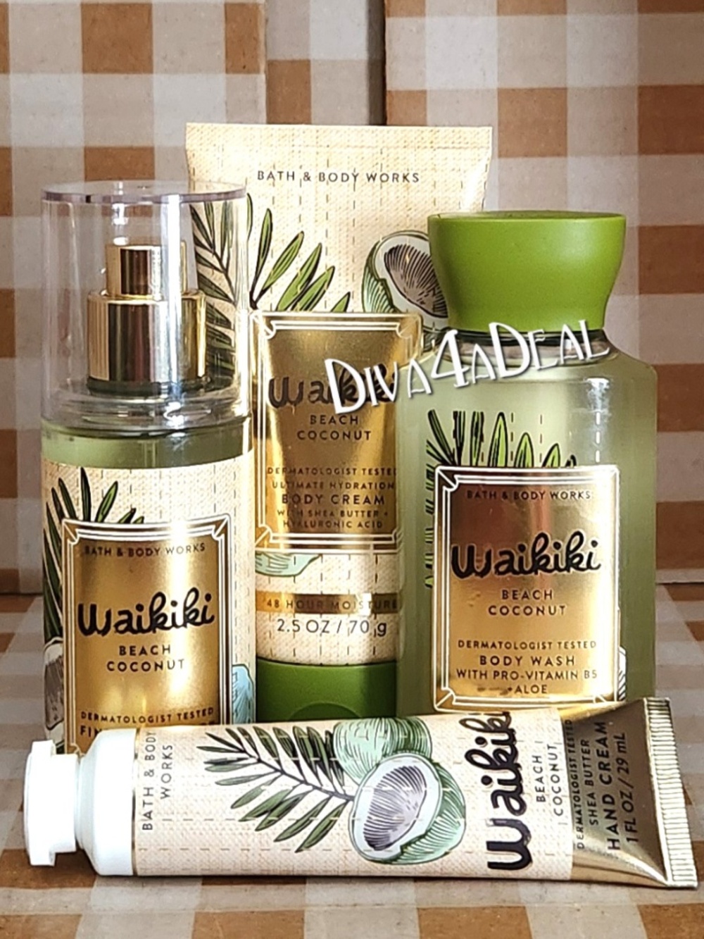 Bath & Body Works WAIKIKI BEACH COCONUT 4PC Mini/Travel Set